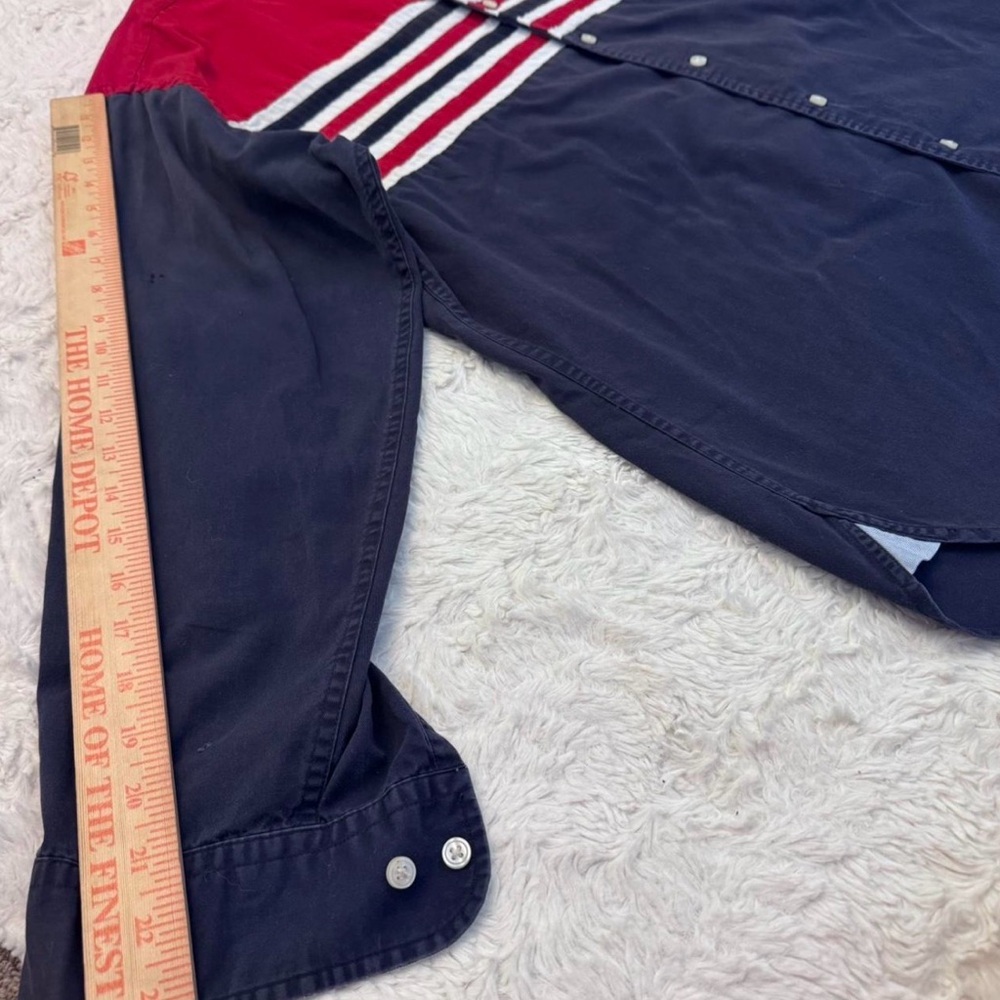 Vintage 2002 Tommy Hilfiger Y2K Colorblock Button-Up Shirt Large gorpcore - Picture 4 of 7
